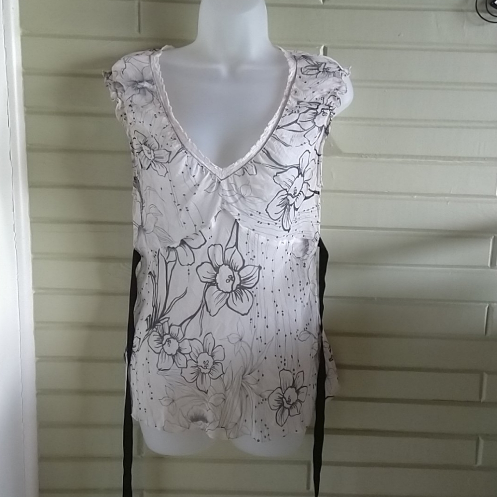 Sheer tank with pretty floral print